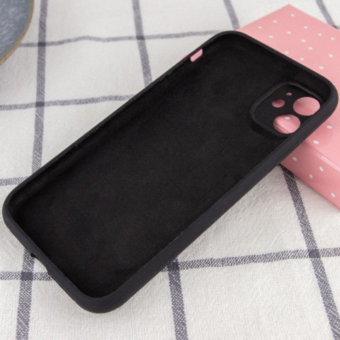 Чохол Silicone Case Full Camera Protective (AA) NO LOGO для Apple iPhone 12 (6.1") Чорний / Black