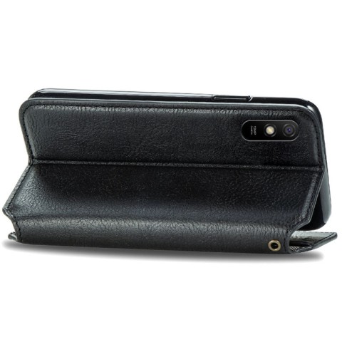 Шкіряний чохол-книжка GETMAN Cubic (PU) для Xiaomi Redmi 9A Чорний