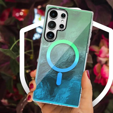 Чохол TPU Shiny Mountain (MagFit) для Samsung Galaxy S26 Ultra Green / Blue