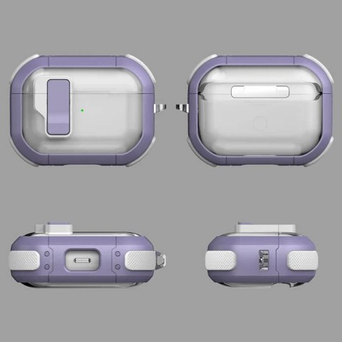 Футляр протиударний Locking Button для навушників Airpods Pro Light Purple