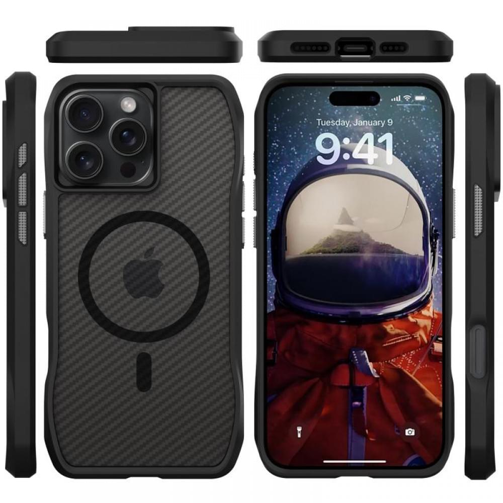 Чохол TPU Octagon with MagSafe для Apple iPhone 16 Pro (6.3") Carbon Black