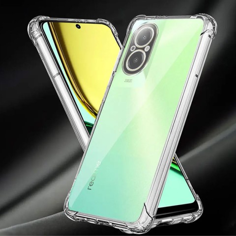 TPU чохол GETMAN Ease logo посилені кути Full Camera для Realme C67 4G Безбарвний (прозорий)