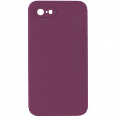 Silicone Case Square Full Camera Protective (AA) NOLOGO для Apple iPhone 7 / 8 / SE (2020) (4.7") Бордовий / Maroon