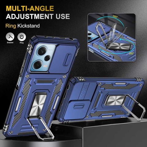 Ударостійкий чохол Camshield Army Ring для Xiaomi Redmi 12 / Poco M6 Pro 5G Синій / Navy