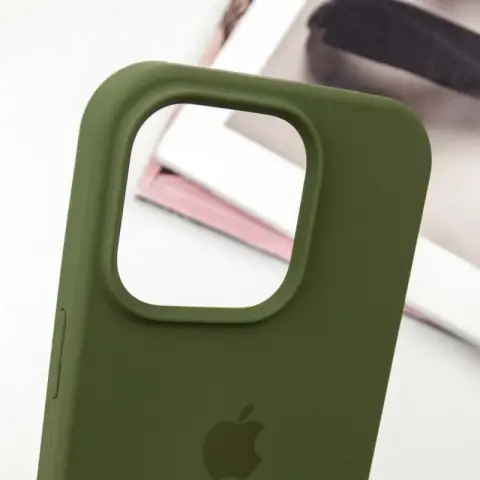 Чохол Silicone Case Full Protective (AA) для Apple iPhone 16 Pro (6.3") Зелений / Dark Olive