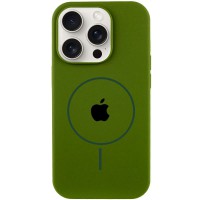 Чохол Silicone Case Full Protective (AA) with MagSafe для Apple iPhone 15 Pro Max (6.7") Зелений / Dark Olive
