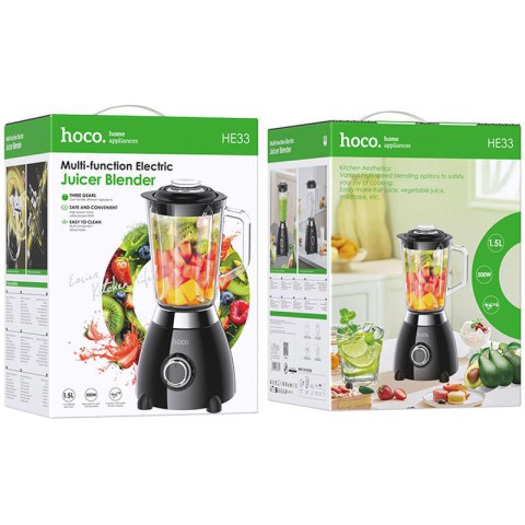 Блендер Hoco HE33 Electric Retro Juicer 500W (1.5L) Black