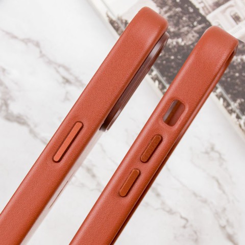 Шкіряний чохол Leather Case (AAA) with MagSafe and Animation для Apple iPhone 14 Pro (6.1") Umber