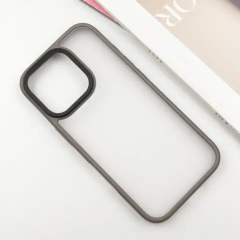 TPU+PC чохол Metal Buttons для Apple iPhone 16 Pro Max (6.9") Сірий