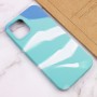 Чохол Silicone case full Aquarelle для Apple iPhone 12 Pro / 12 (6.1") Бирюзово-білий