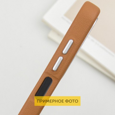 Шкіряний чохол Leather Case Metal Buttons для Xiaomi Redmi 13C / Poco C65 Brown