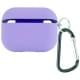 Силіконовий футляр з мікрофіброю для навушників Airpods 4 Бузковий / Dasheen