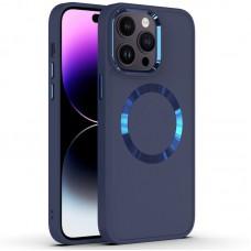 TPU чохол Bonbon Metal Style with MagSafe для Apple iPhone 12 Pro Max (6.7") Синій / Cosmos Blue