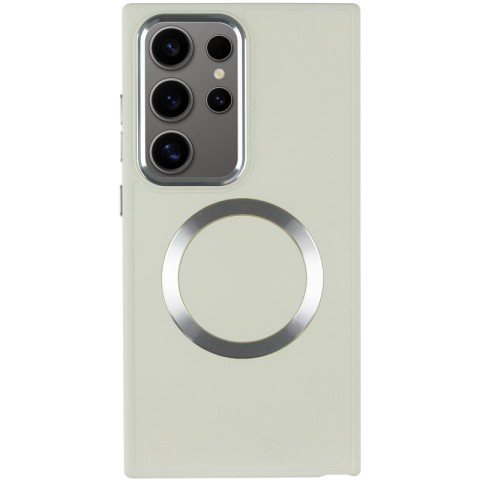 TPU чохол Bonbon Metal Style with MagSafe для Samsung Galaxy S24 Ultra Білий / White