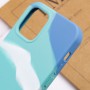 Чохол Silicone case full Aquarelle для Apple iPhone 12 Pro / 12 (6.1") Бирюзово-білий