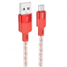 Дата кабель Hoco X99 Crystal Junction USB to MicroUSB (1.2m) Red