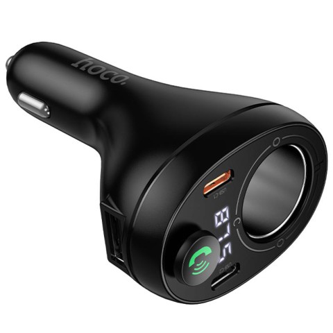 АЗП FM модулятор Hoco E88 Star cigarette lighter+PD20W+QC3.0 total 120W (2USB-C) Black