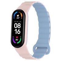 Ремінець Dual-color Magnetic для Xiaomi Mi Band 7/6/5/4/3 Light Pink / Lilac Blue
