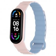 Ремінець Dual-color Magnetic для Xiaomi Mi Band 7/6/5/4/3 Light Pink / Lilac Blue