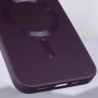 Шкіряний чохол Bonbon Leather Metal Style with MagSafe для Apple iPhone 14 (6.1") Фіолетовий / Dark Purple