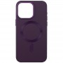 Шкіряний чохол Bonbon Leather Metal Style with MagSafe для Apple iPhone 14 (6.1") Фіолетовий / Dark Purple