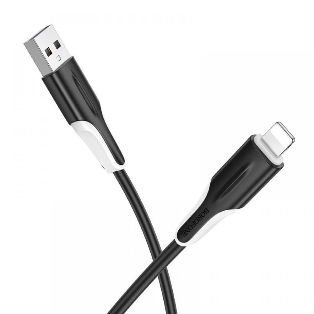 Дата кабель Borofone BX119 New USB to Lightning 2.4A (1m) Black