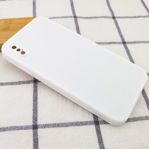 Чохол Silicone Case Square Full Camera Protective (AA) NOLOGO для Apple iPhone XS Max (6.5") Білий / White