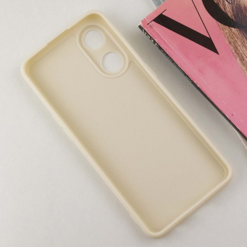 Силіконовий чохол Candy Full Camera для Oppo Reno 8 T 4G Бежевий / Antique White