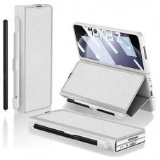 Шкіряний чохол-книжка GKK Leather Wallet with slot pen для Samsung Galaxy Z Fold5 Silver