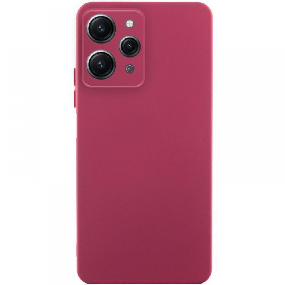 Чохол Silicone Cover Ummi Lakshmi Full Camera (AA) для Xiaomi Redmi 12 Бордовий / Marsala