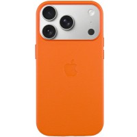 Чохол шкіряний Leather Case (AA) with MagSafe and Animation для Apple iPhone 17 Pro Max (6.9") Orange