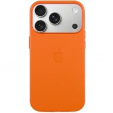 Чохол шкіряний Leather Case (AA) with MagSafe and Animation для Apple iPhone 17 Pro Max (6.9") Orange