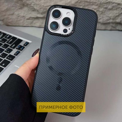 Чохол TPU+PC Carbon Mirage with MagSafe для Apple iPhone 16 Plus (6.7") Black