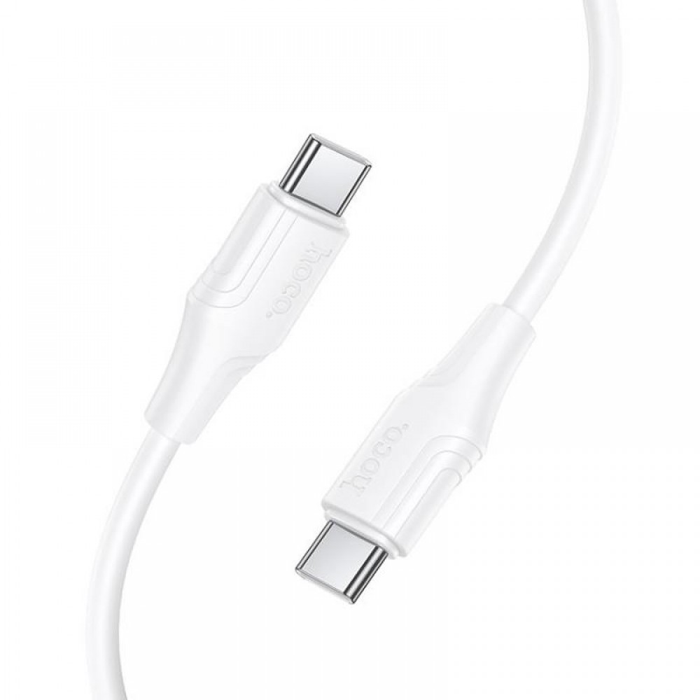 Дата кабель Hoco X124 Bien silicone Type-C to Type-C 60W (1m) White