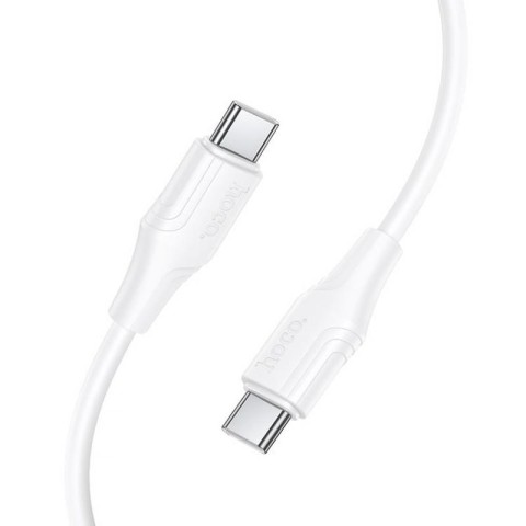 Дата кабель Hoco X124 Bien silicone Type-C to Type-C 60W (1m) White