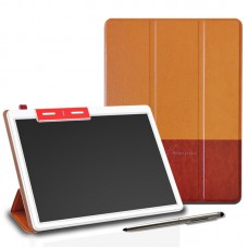 Планшет для малювання LCD color blocked 10,1 дюймів with leather case Brown / Dark Brown