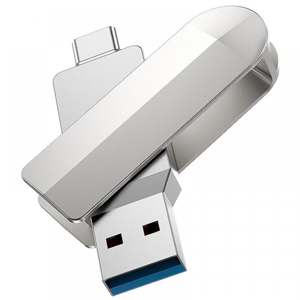 Флеш-накопичувач Hoco UD10 Metal Flash 2in1 USB 3.0/Type-C - 32GB Gray