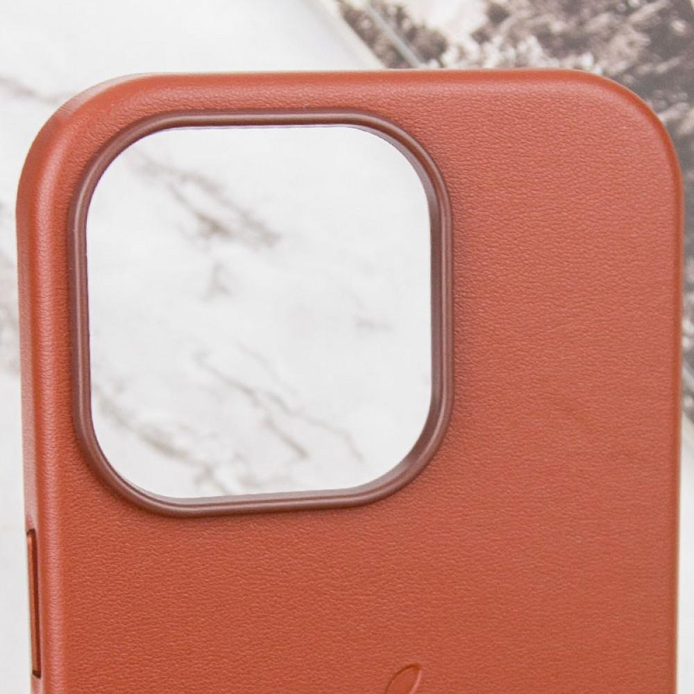 Кожаный чехол Leather Case (AAA) with MagSafe and Animation для Apple iPhone 14 Pro (6.1")