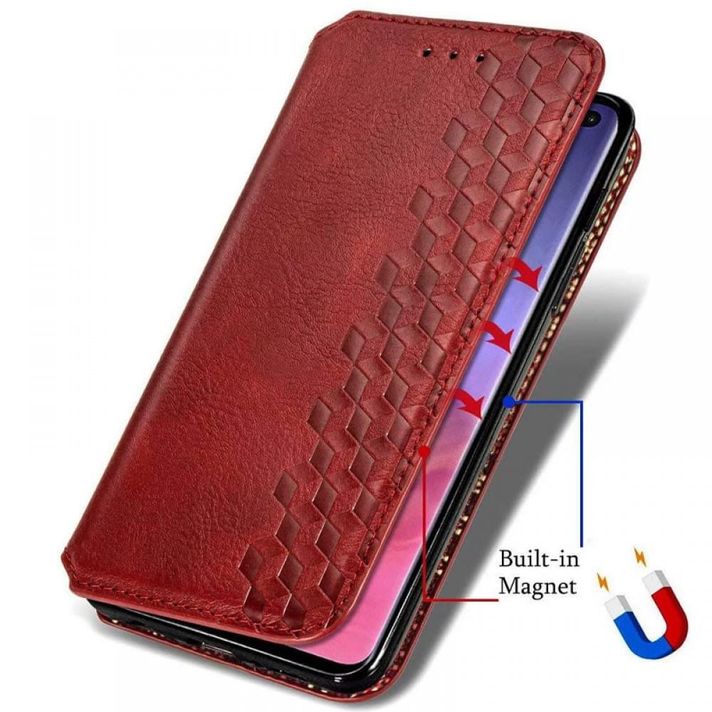 Шкіряний чохол-книжка GETMAN Cubic (PU) для Xiaomi Redmi Note 9s / Note 9 Pro / Note 9 Pro Max Червоний