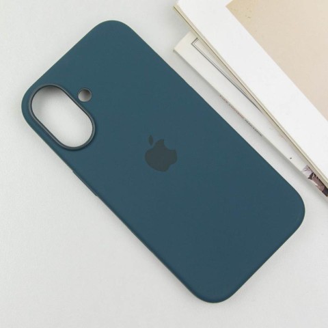 Чохол Silicone case (AAA) with Magsafe and Animation (button) для Apple iPhone 16 (6.1") Lake Green