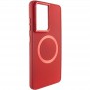 TPU чохол Bonbon Metal Style with MagSafe для Samsung Galaxy S21 Ultra Червоний / Red