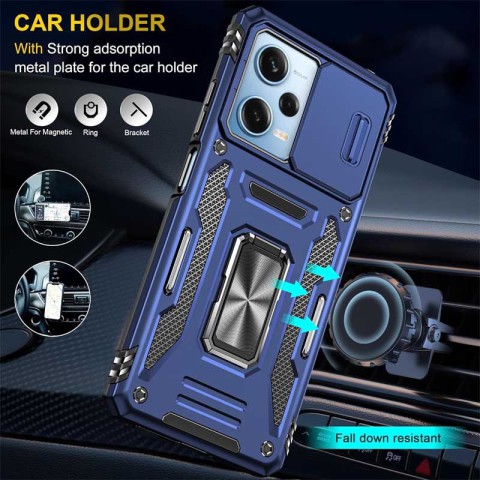 Ударостійкий чохол Camshield Army Ring для Xiaomi Redmi 12 / Poco M6 Pro 5G Синій / Navy