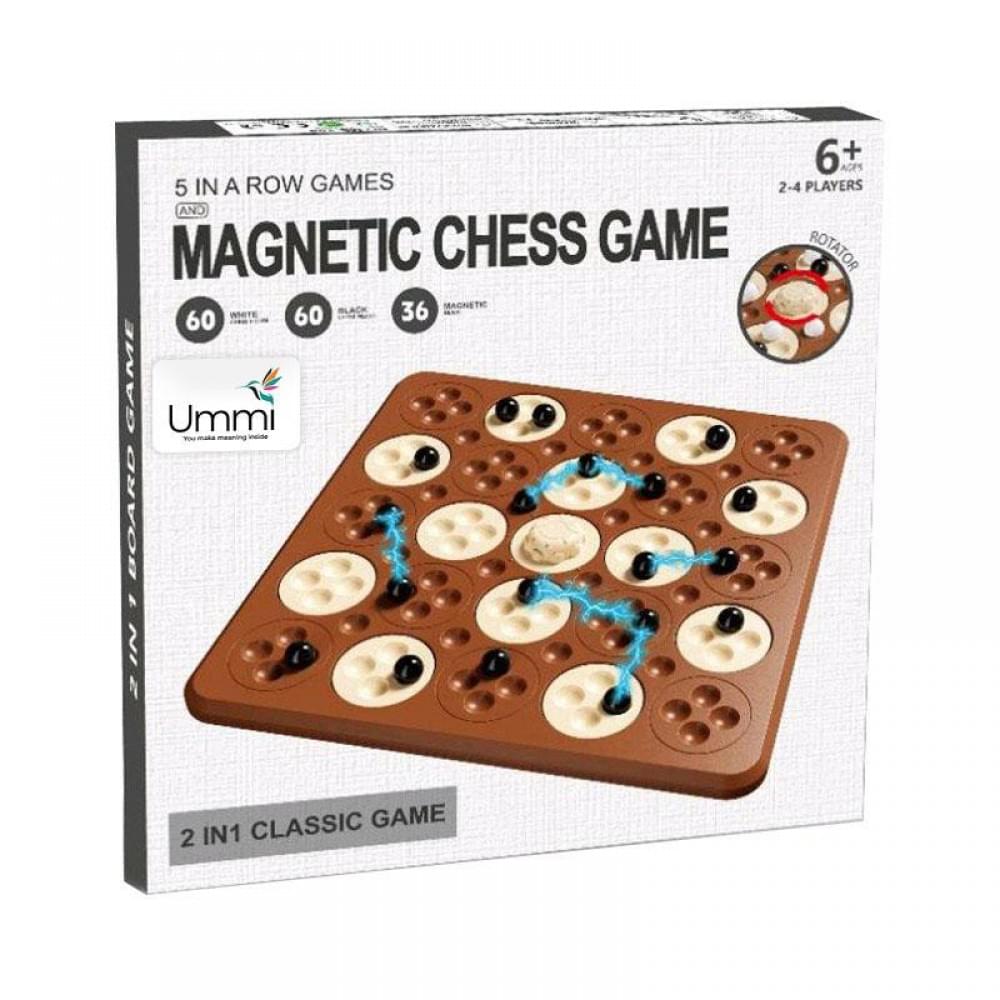 Настільна інтерактивна гра Ummi ME-194 Magnetic Chess Game 5 in a Row Brown