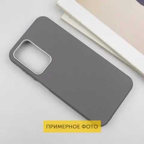 Шкіряний чохол Leather Case Metal Buttons для Xiaomi Redmi 9C Titanium Gray