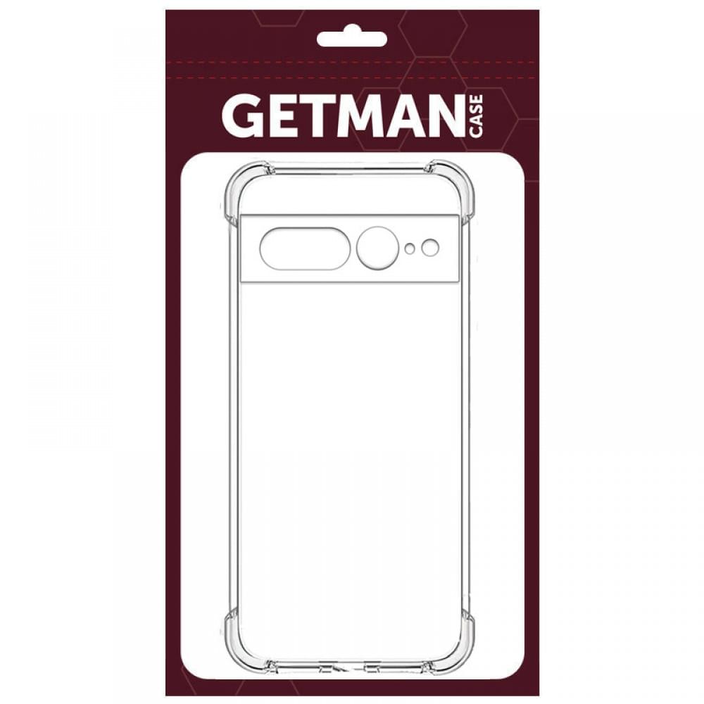 TPU чохол GETMAN Ease logo посилені кути Full Camera для Google Pixel 7 Pro Безбарвний (прозорий)