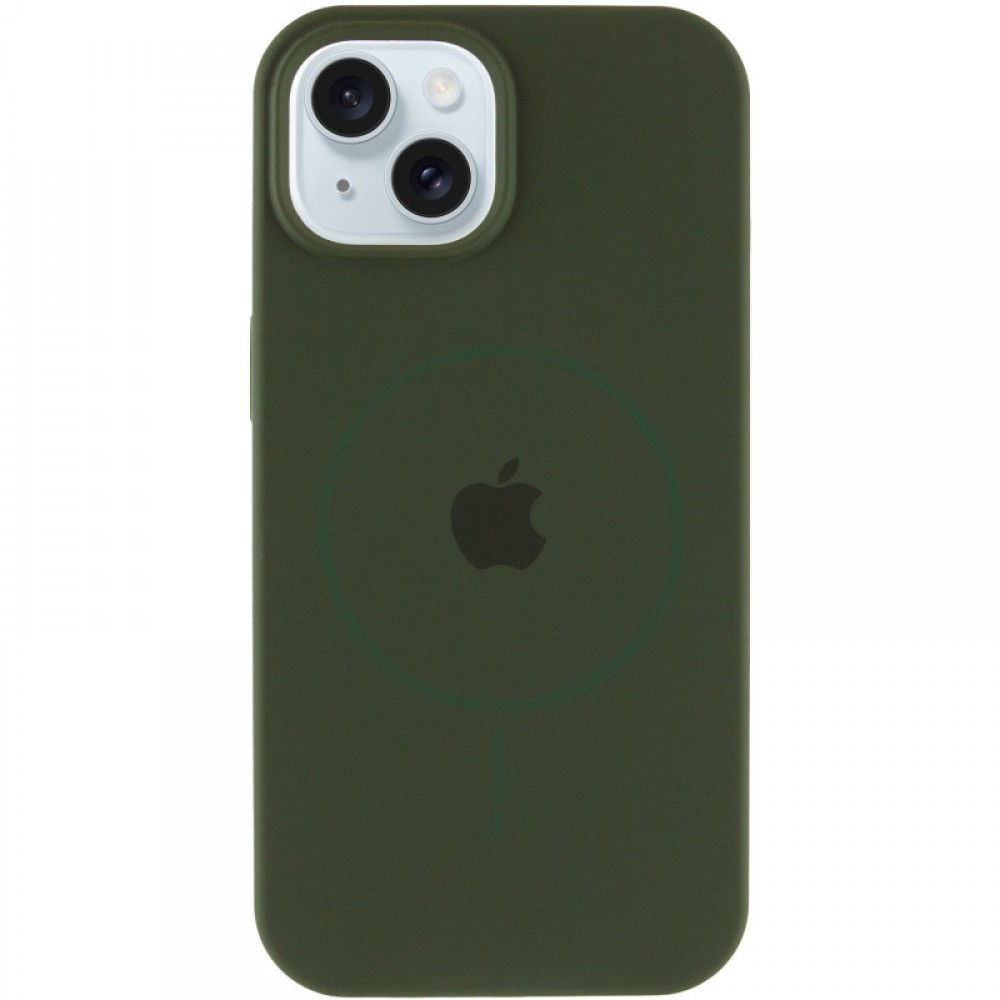 Чохол Silicone Case Full Protective (AA) with MagSafe для Apple iPhone 15 Plus (6.7") Зелений / Cyprus Green