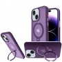TPU+PC чохол Metal Buttons with MagSafe Colorful HQ Ring для Apple iPhone 14 / 13 (6.1") Purple