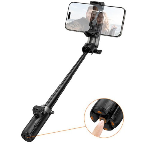 Монопод для селфі Hoco K27 mini трипод + знімний BT пульт Black