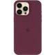 Чохол Silicone Case (AA) Logo with MagSafe для Apple iPhone 12 Pro Max (6.7") Бордовий / Plum