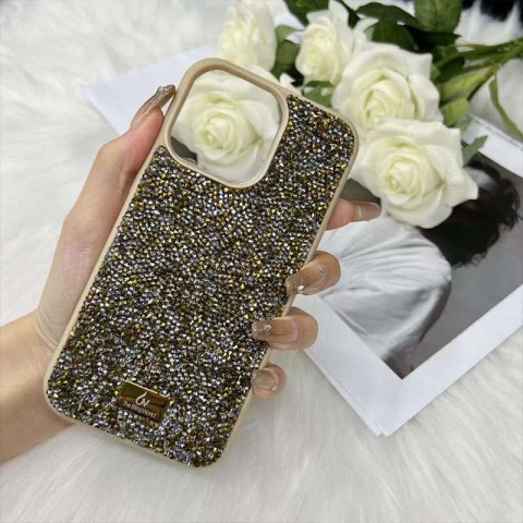 TPU чохол Bling World Rock Diamond для Apple iPhone 14 (6.1") Золотий